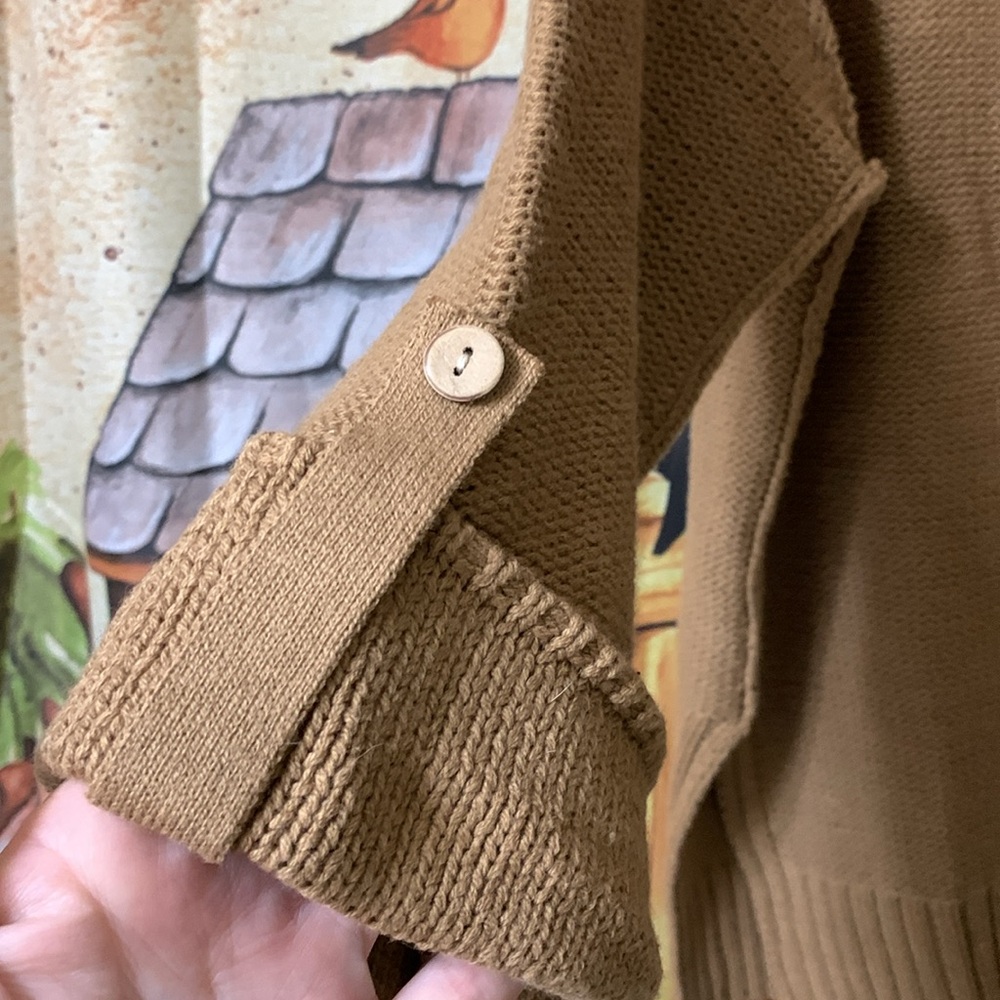 NWT brown sweater/3/4 sleeves with split sides - Picture 6 of 8
